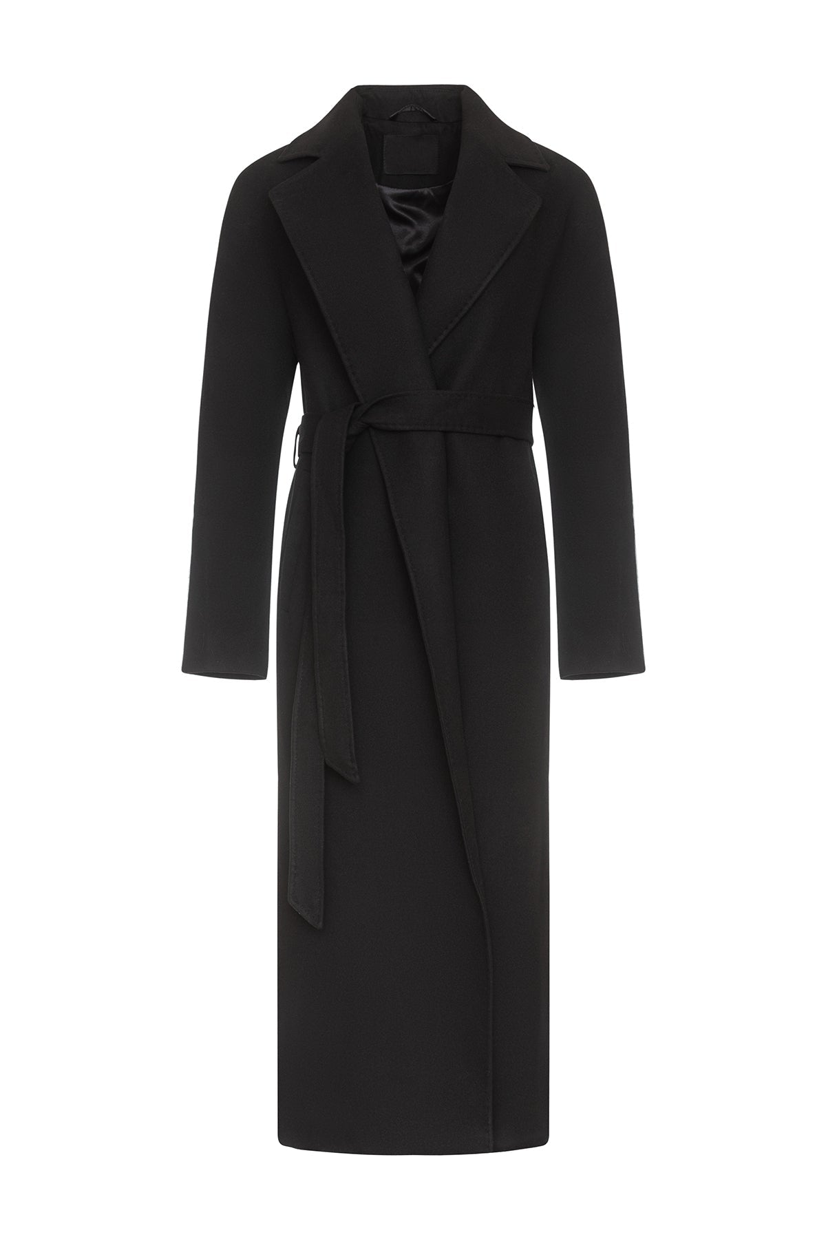 Cambridge Comfort Wraparound Wool Cashmere Coat Black