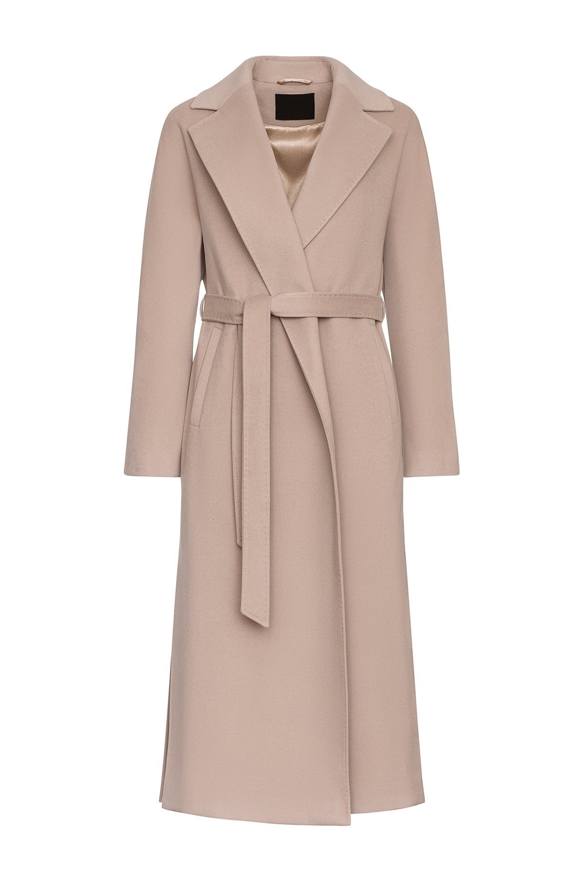 Cambridge Comfort Wraparound Wool Cashmere Coat Nude