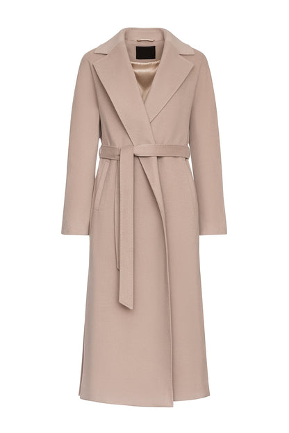 Cambridge Comfort Wraparound Wool Cashmere Coat Nude