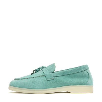Torino Suede Loafers in Turquoise