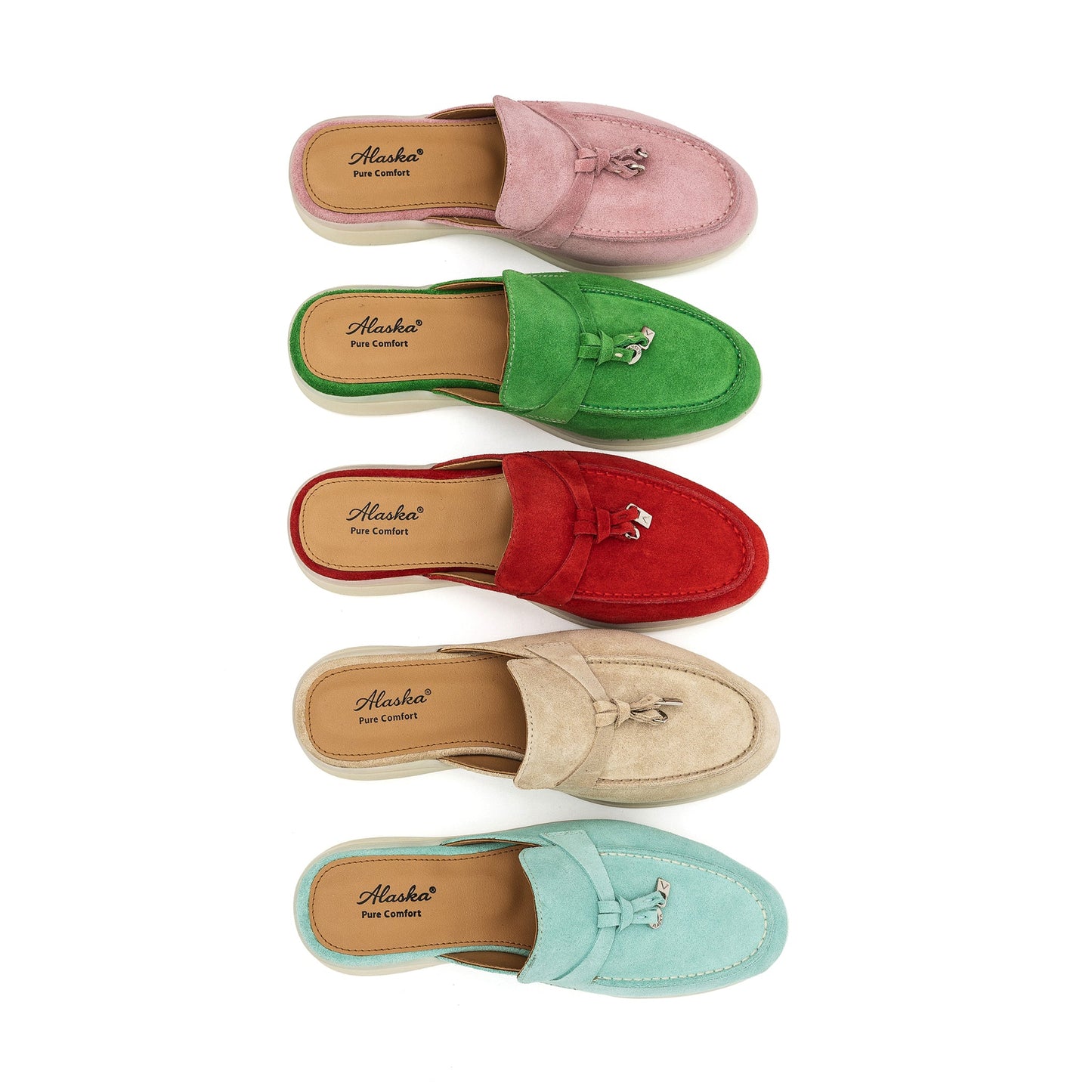 Como Suede Mules in Red