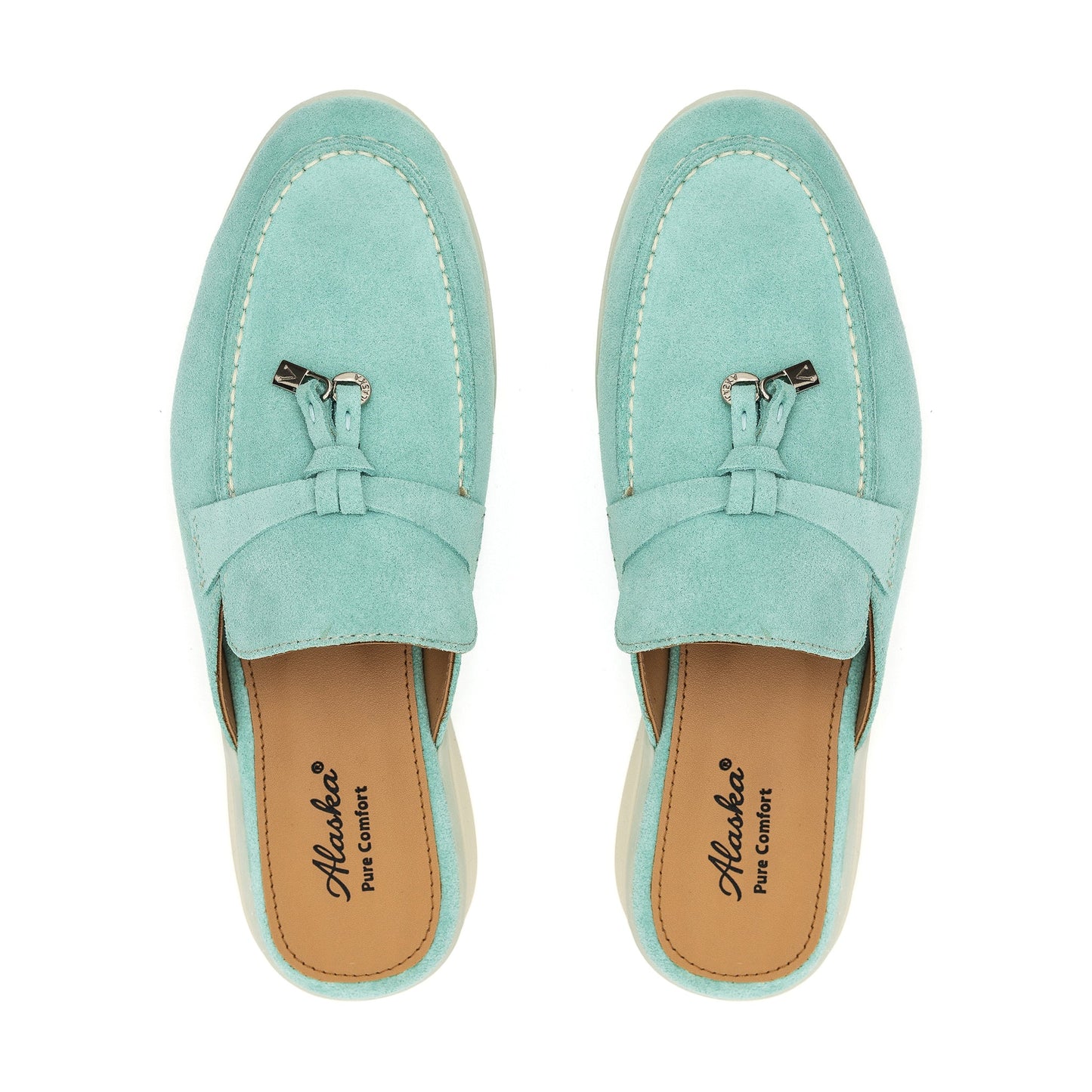 Como Suede Mules in Turquoise