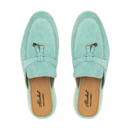 Como Suede Mules in Turquoise