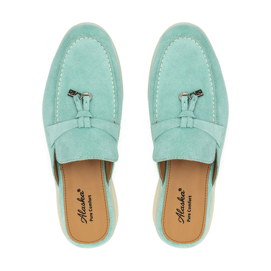 Como Suede Mules in Turquoise
