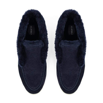 Norwood Genuine Shearling Loafer Boots in Blue