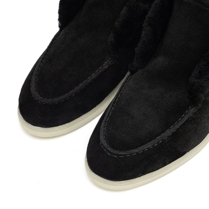Norwood Genuine Shearling Loafer Boots in Black