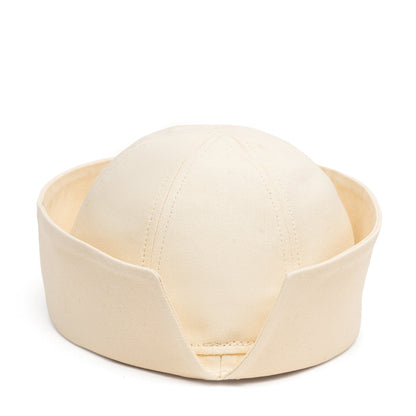 Sailor Cotton Folded Brim Hat in Ivory
