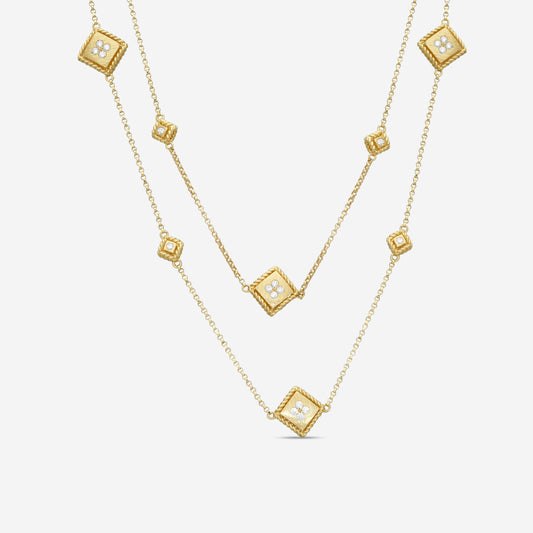 Roberto Coin 18K Yellow Gold Diamond Station Necklace 7772923AY35X