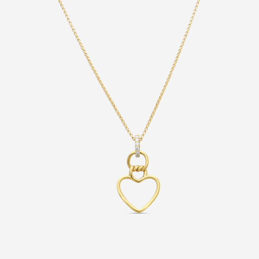 Roberto Coin 18K Yellow Gold Diamond Small Heart Pendant Necklace 7773504AYCHX