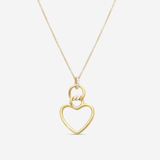Roberto Coin 18K Yellow Gold Diamond Medium Heart Pendant Necklace 7773505AYCHX