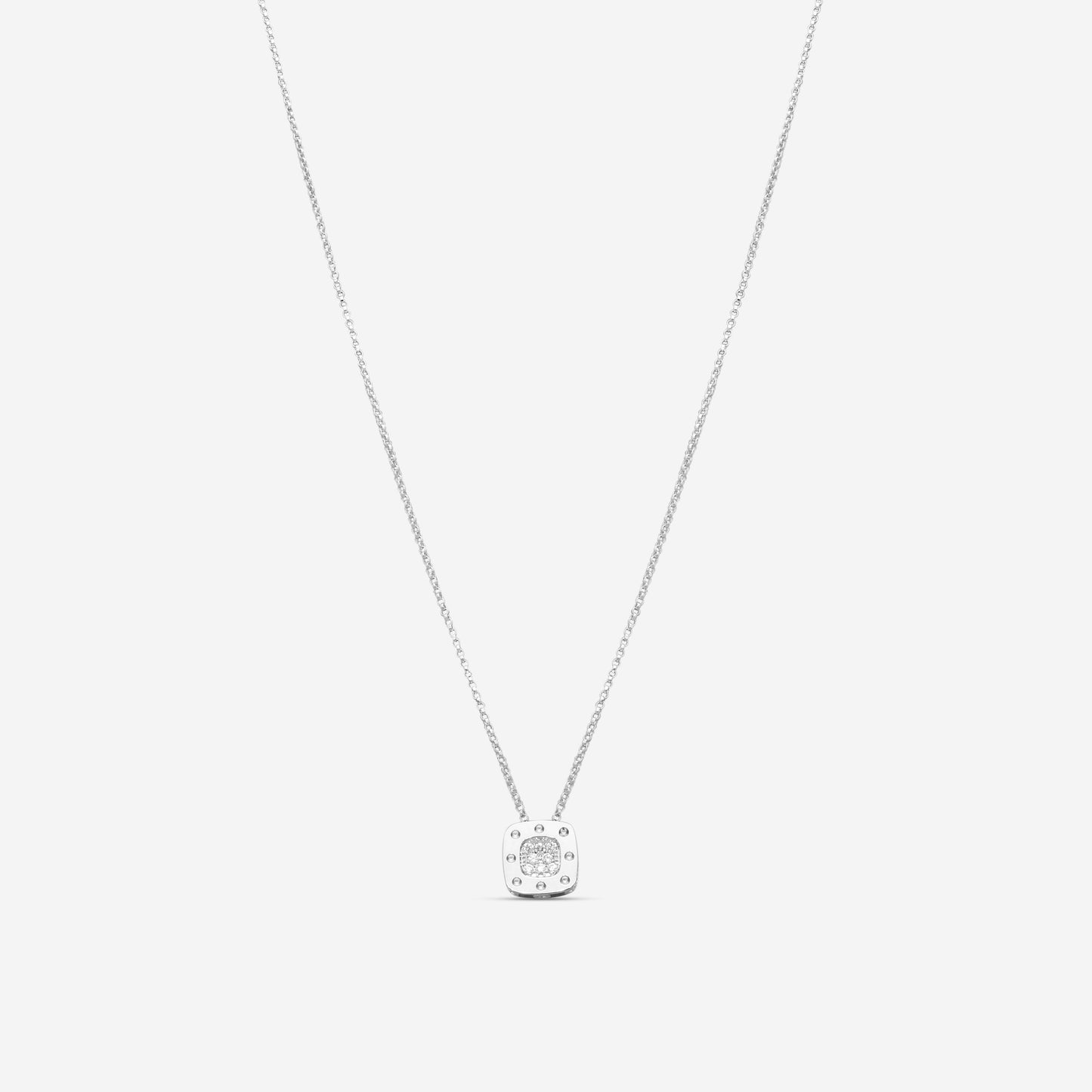 Roberto Coin Pois Moi 18K White Gold Diamond Pendant Necklace 777922AW18X0