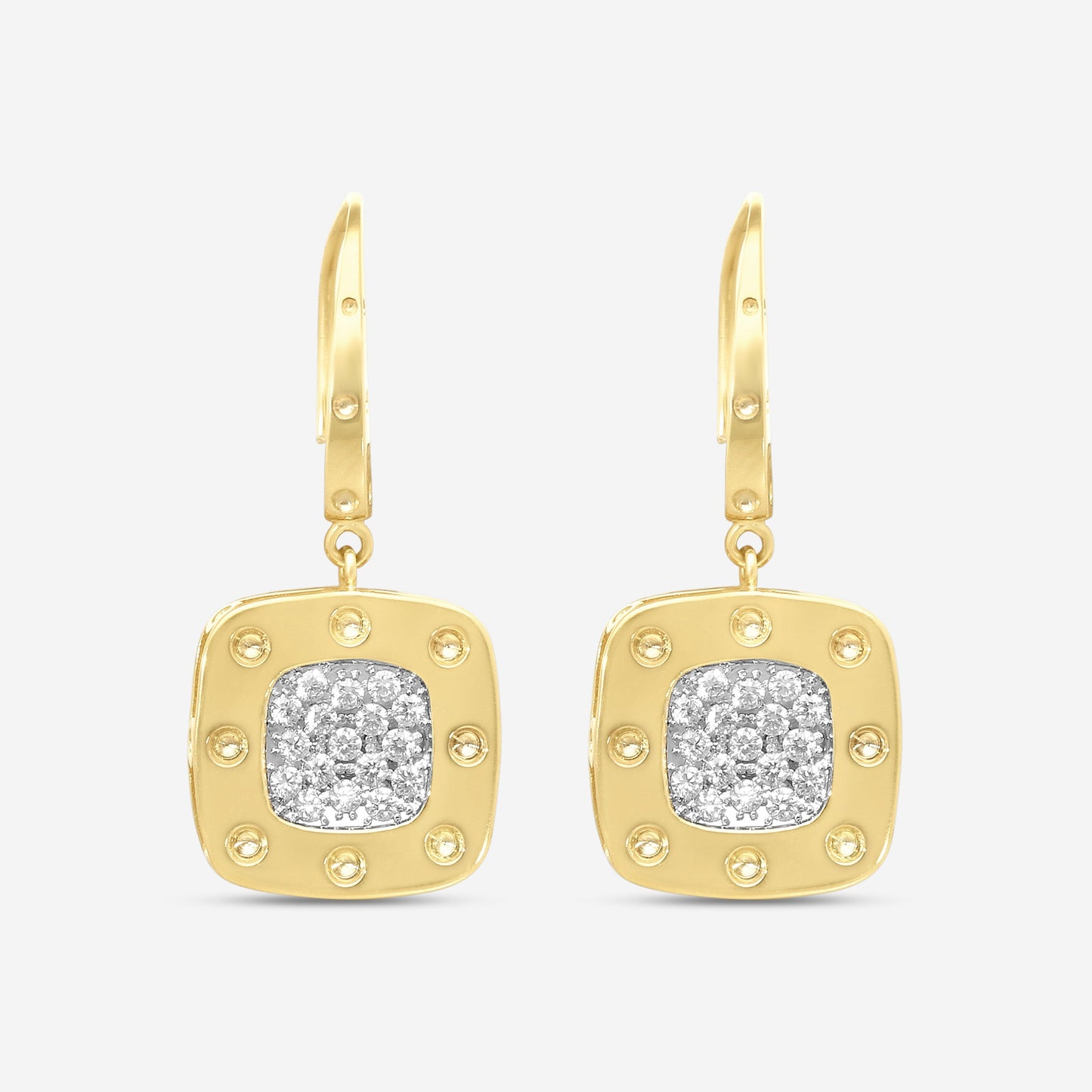 Roberto Coin Pois Moi 18K Yellow & White Gold Diamond Drop Earrings 777923AJERX0
