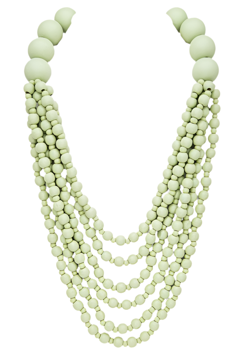 Multi Strand Wooden Beads Necklace - Undeniably LUXE