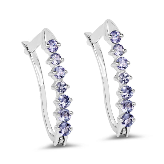 Sterling Silver Tanzanite Dangle Earrings