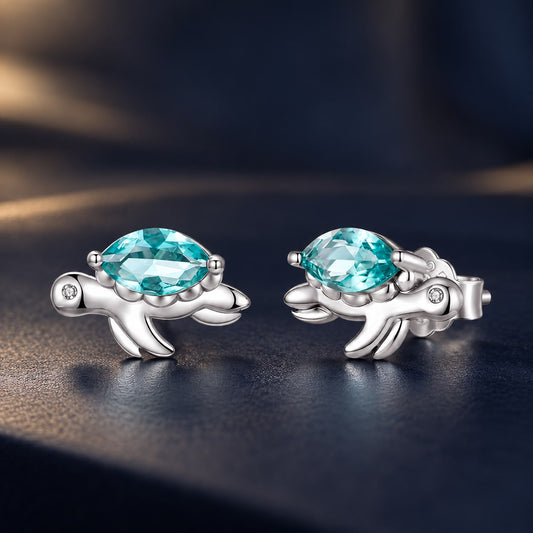 Sterling Silver Glass and Cubic Zirconia Earrings