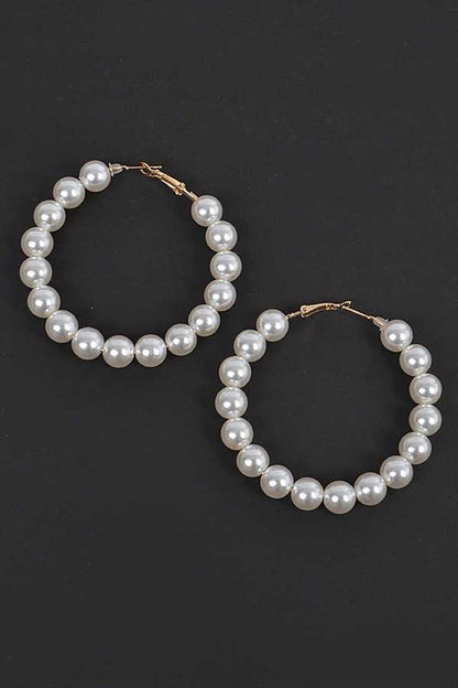 Pearl Hoop Earrings - Undeniably LUXE