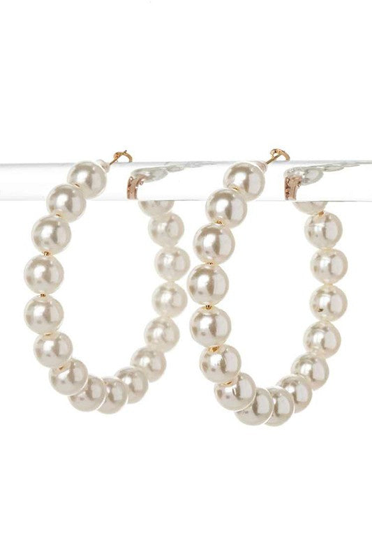 Pearl Hoop Earrings - Undeniably LUXE