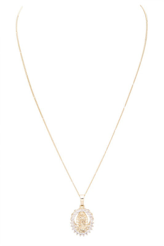 Saint Mary CZ Pendant Necklace - Undeniably LUXE