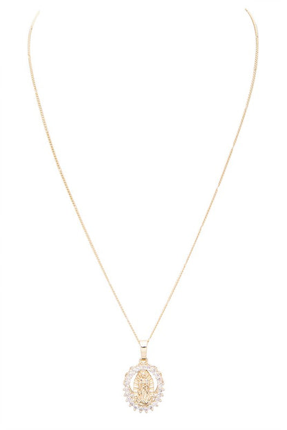 Saint Mary CZ Pendant Necklace - Undeniably LUXE