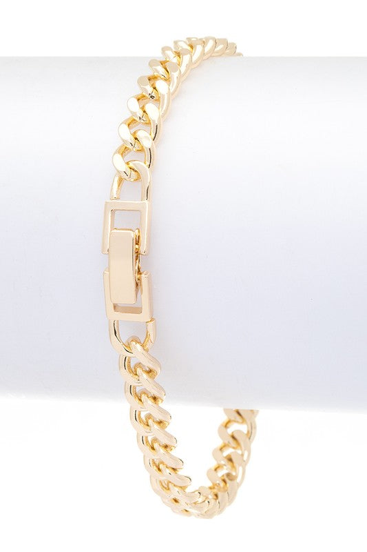 CZ Evil Eye Pendant Chain Link Bracelet - Undeniably LUXE