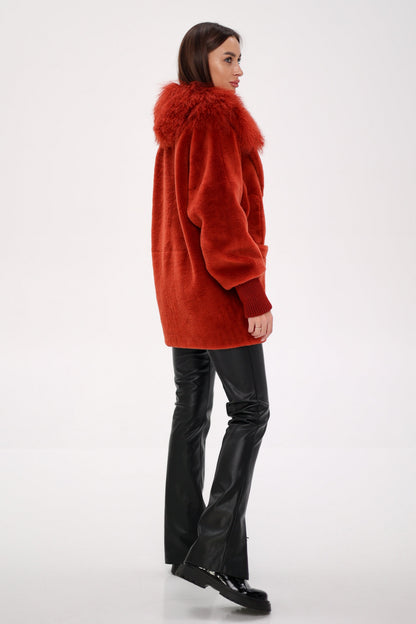 Lama Fur Peruvian Wool Coat
