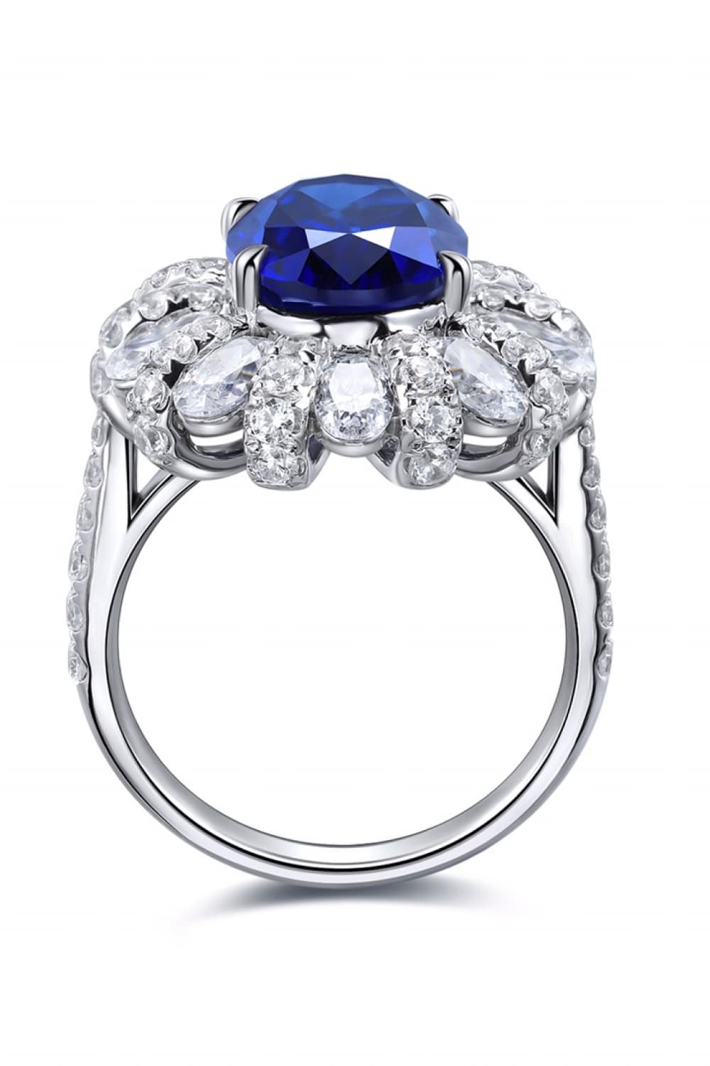 5 Carat Lab-Grown Sapphire Flower Shape Ring - Undeniably LUXE