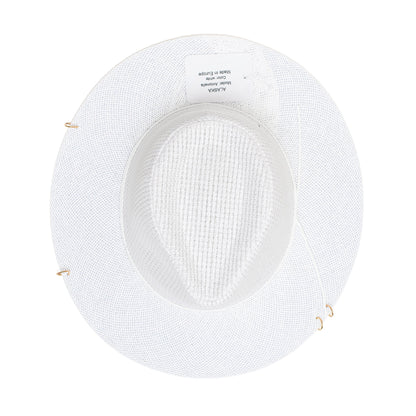 Antonella Double Chain Pierced Hat in White