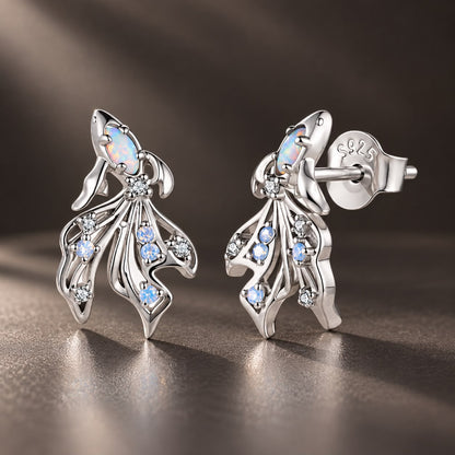925 Sterling Silver White Nano Opal CZ 1.3*0.8cm Earrings for Women