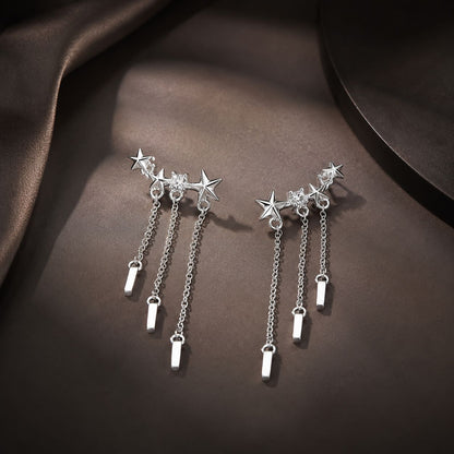 Platinum Plated Pavé CZ Drop Earrings