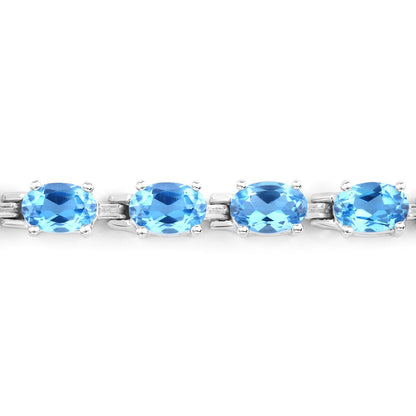 Swiss Blue Topaz Sterling Silver Tennis Bracelet