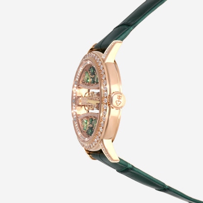 Corum Golden Bridge Round 39 18K Rose Gold Diamond Watch