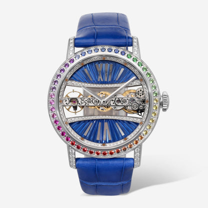 Corum Golden Bridge 39 Rainbow 18K White Gold Diamond Watch