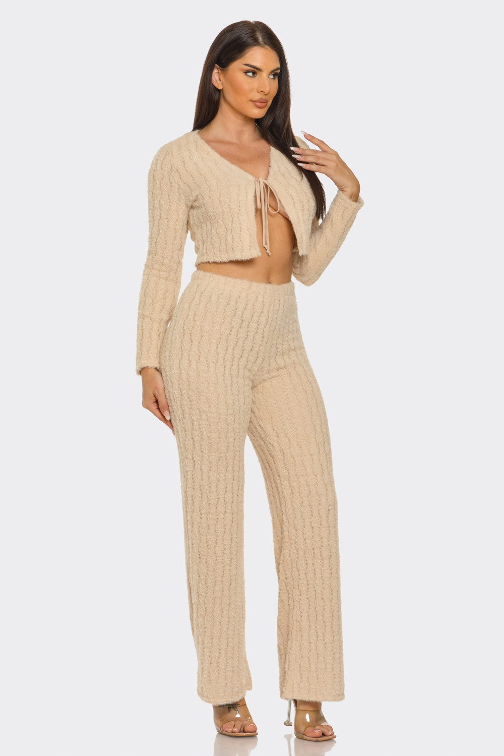 Sienna Chic Tie-Front Flare Pant Outfit Set