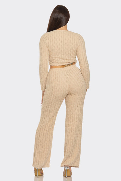 Sienna Chic Tie-Front Flare Pant Outfit Set