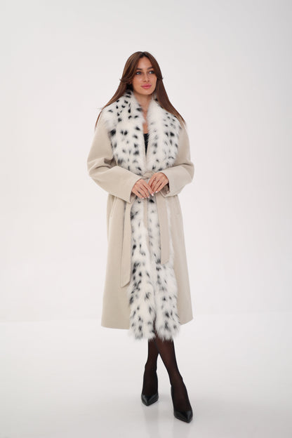 Arctic Fox Virgin Wool Wrap Coat