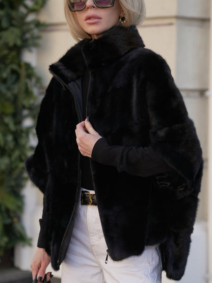 Genuine Scandinavian Mink Fur Poncho