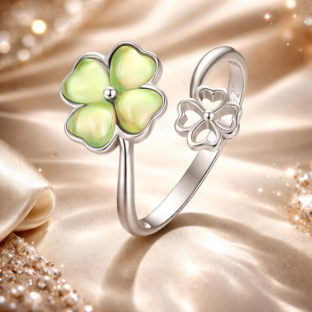 Sterling Silver Transparent Glass Ring