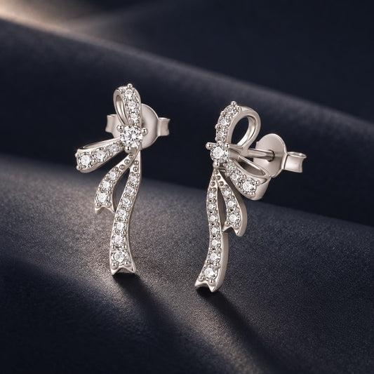 White Gold Plated Pavé Cubic Zirconia Earrings