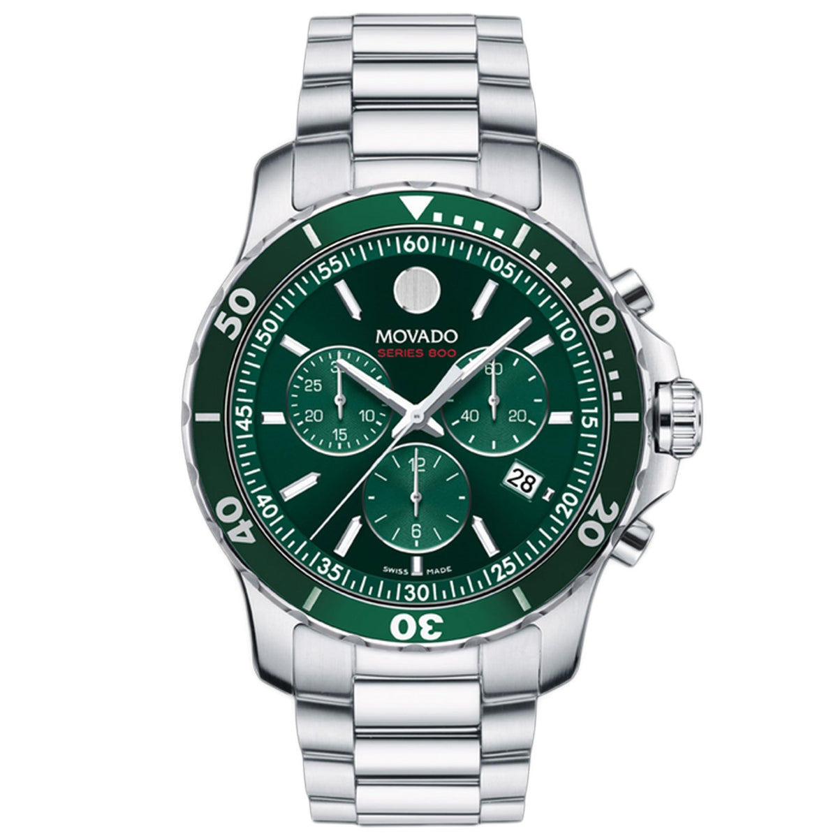 Movado Series 800 Green Stainless Steel Watch