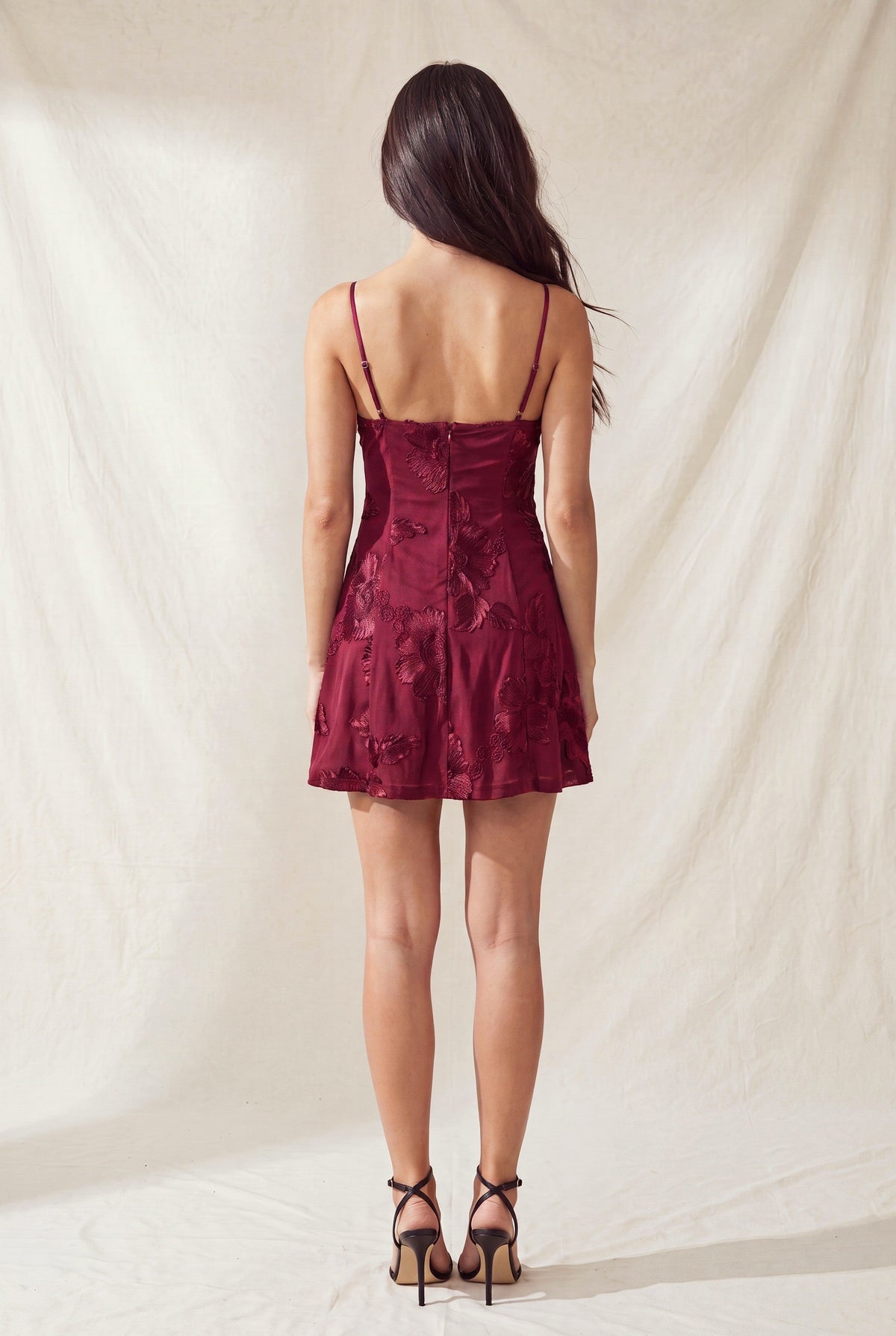 Floral Embroidered Bustier Homecoming Mini Dress.