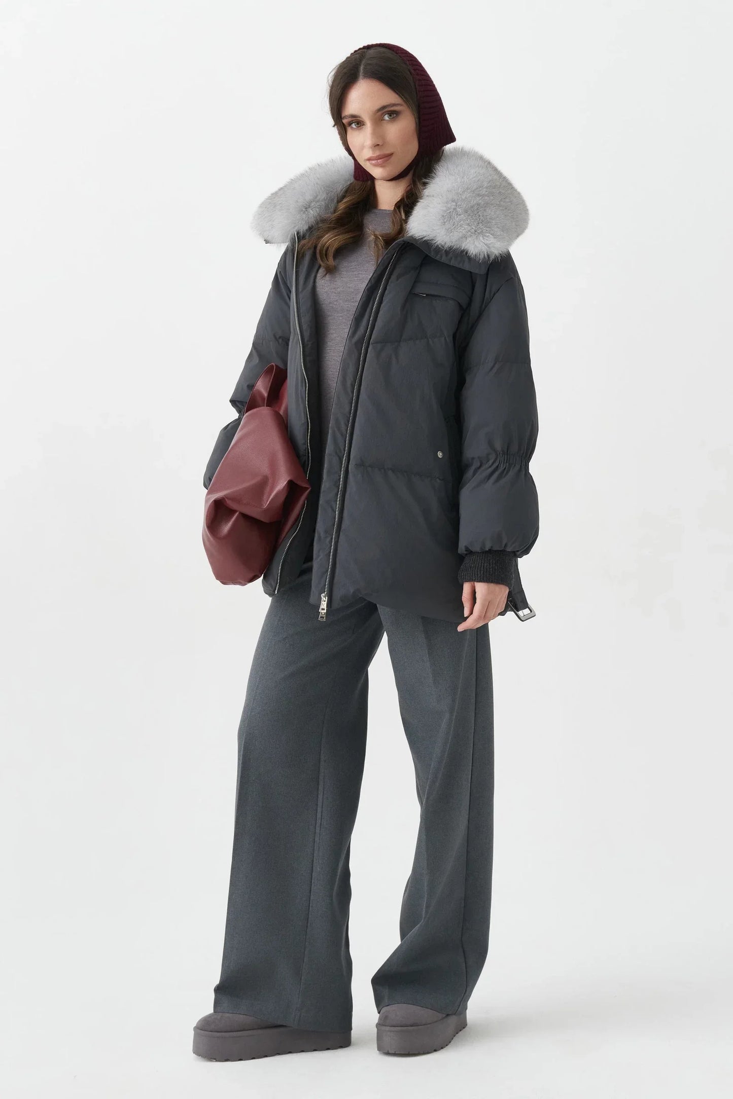 Blue Fox Down Fill Coat