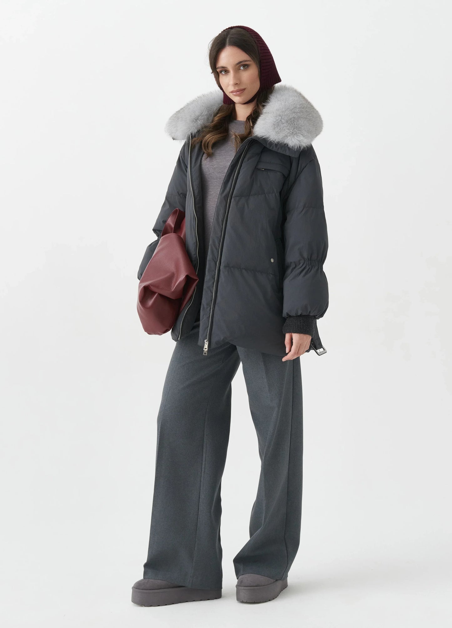 Blue Fox Down Fill Coat