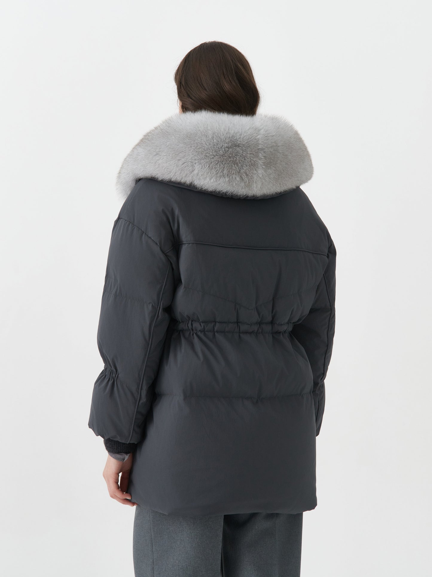 Blue Fox Down Fill Coat