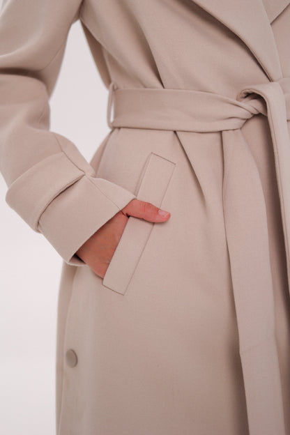 Camille Cashmere Blend Coat Beige