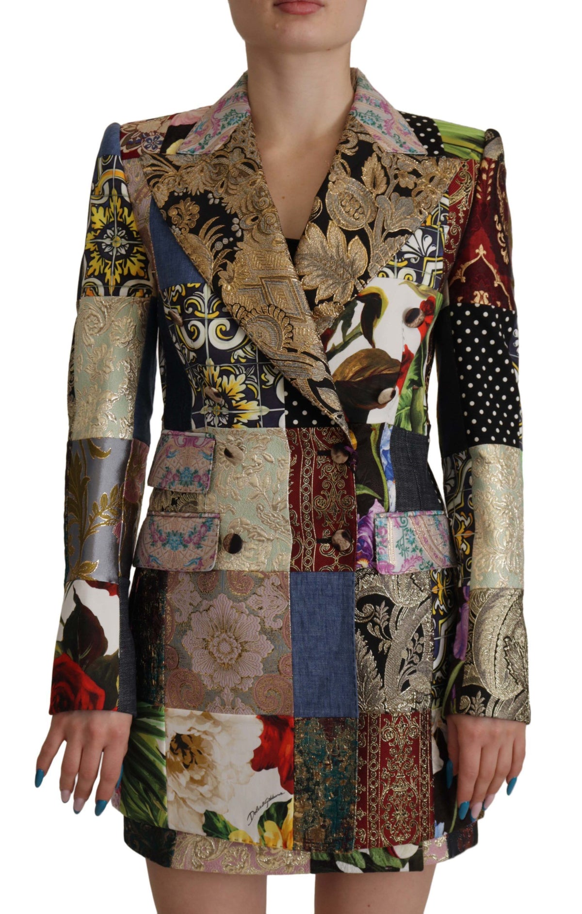 Dolce & Gabbana Multicolor Patchwork Double-Breasted Blazer