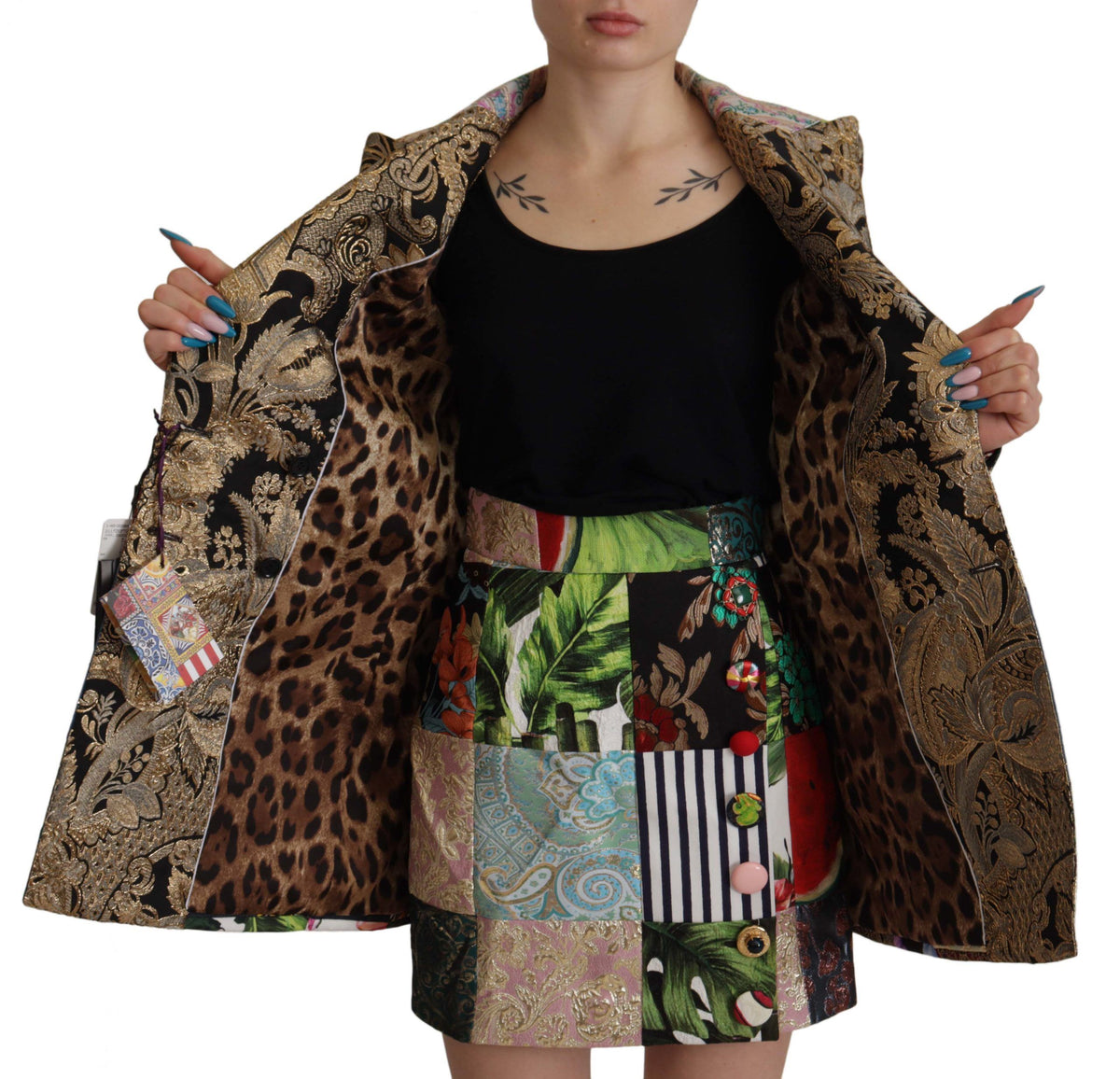 Dolce & Gabbana Multicolor Patchwork Double-Breasted Blazer