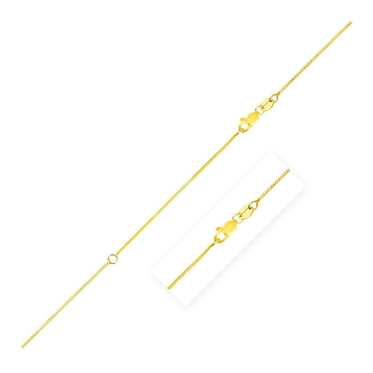 14K Yellow Gold Extendable Box Chain Necklace