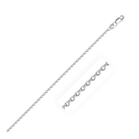18K White Gold Diamond Cut Cable Link Chain Necklace