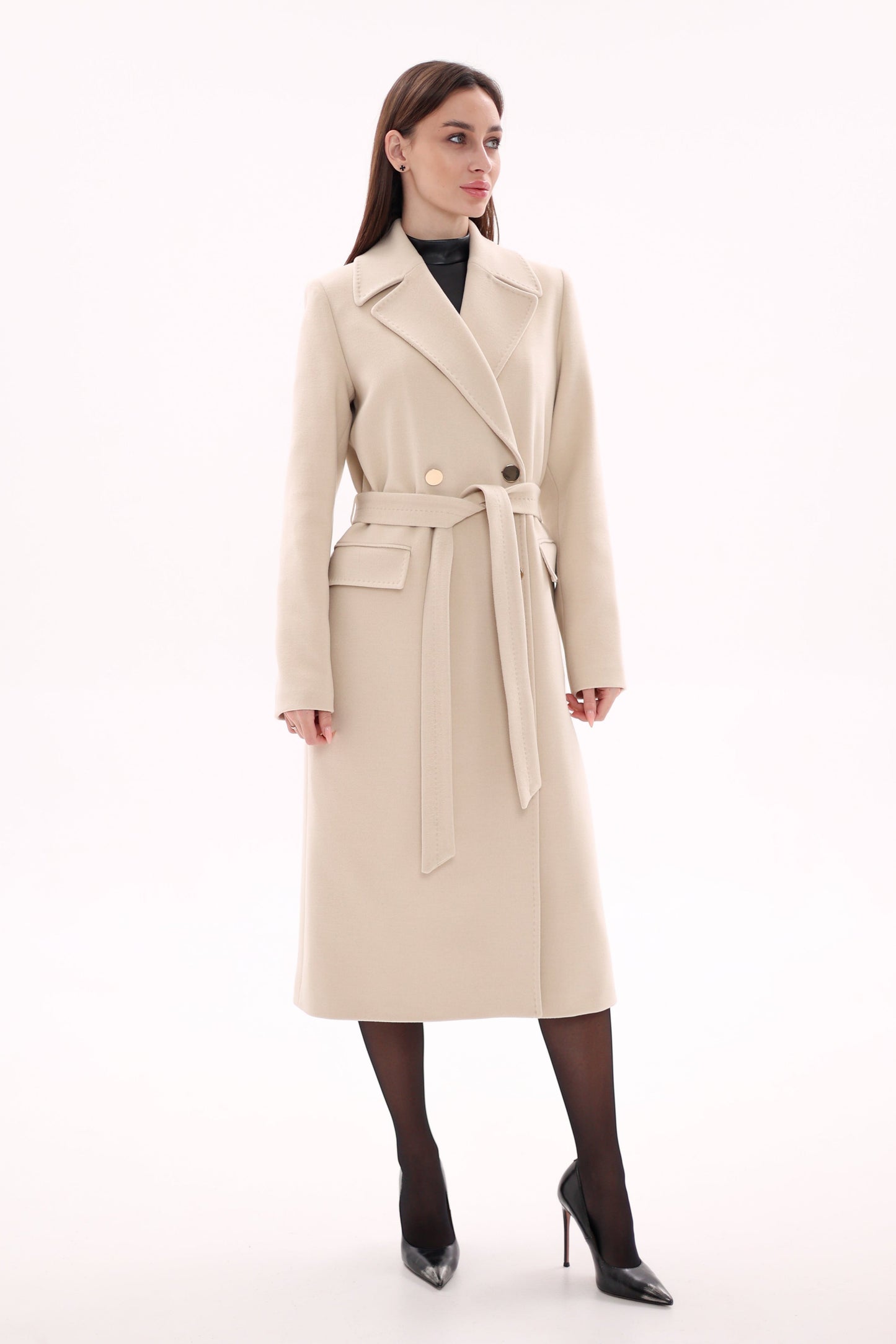 Denise Cashmere Blend Overcoat Nude