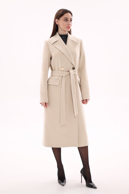 Denise Cashmere Blend Overcoat Nude